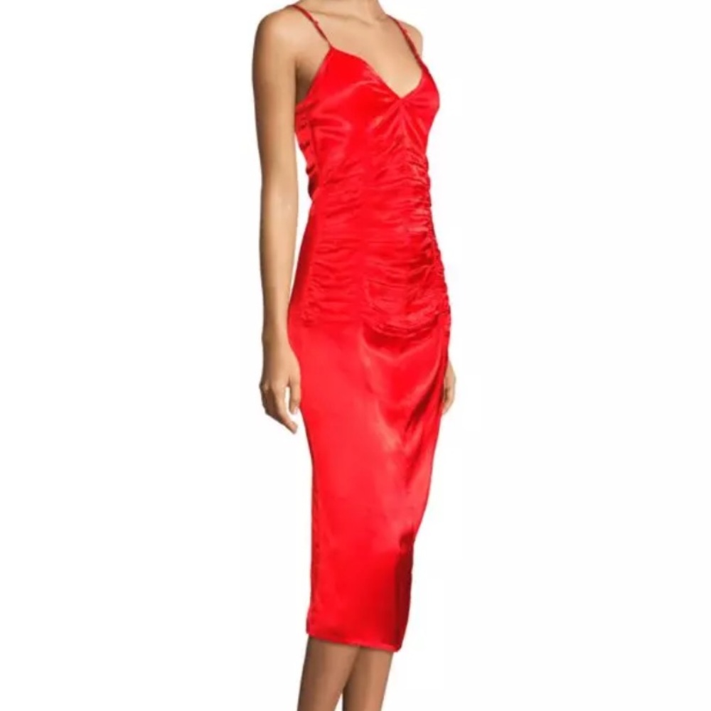 helmut lang ruched cocktail slip dress